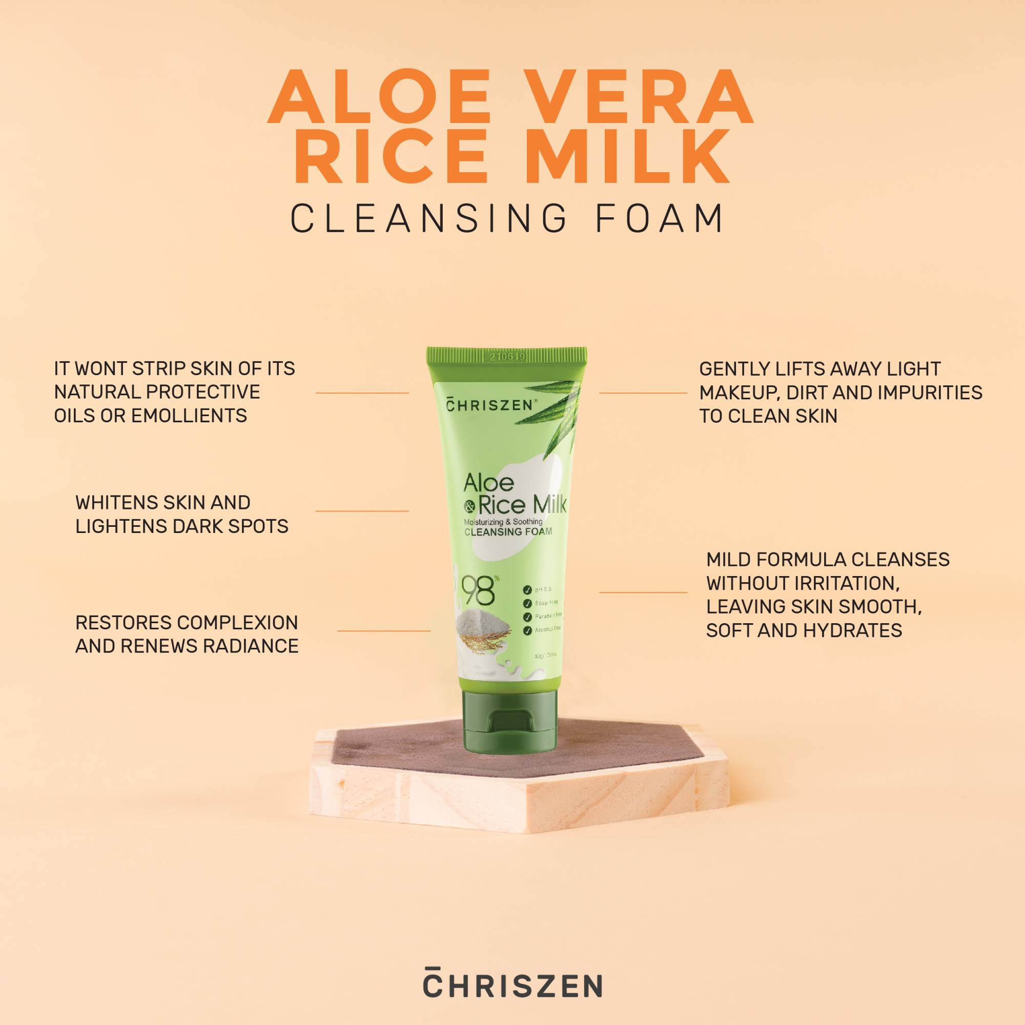 98 Aloe Vera & Rice Milk Cleansing Foam (50g)