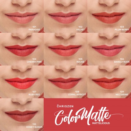 Chriszen Color Matte Lipsticks - 10 Colors Selection