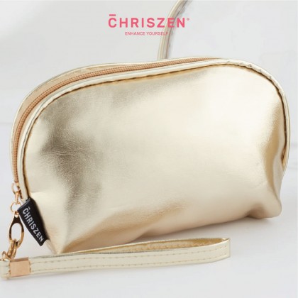 Chriszen 3 In 1 Make Up Bag - Gold