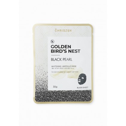 Chriszen Golden Bird's Nest & Black Pearl Whitening Ampoule Mask Black Sheet (30g)