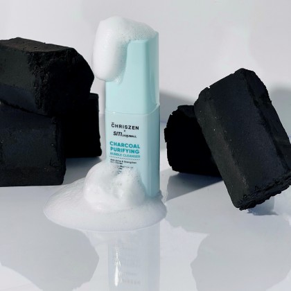 Chriszen X Siti Jamumall Charcoal Purifying Bubble Cleanser 50G (Free Cleansing Sponge)